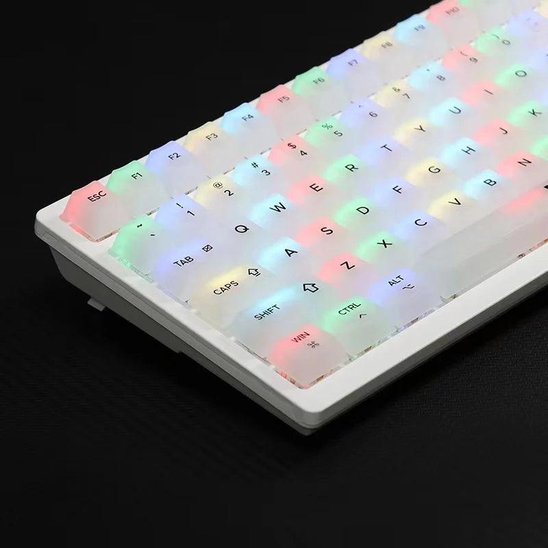 Milky White Keycap Frosted Fog Transparent Matte PC ABS 122Keys Cherry For Mechanical Keyboard 87/104/108 Russian Korean keycap - Laranja e Tangerina