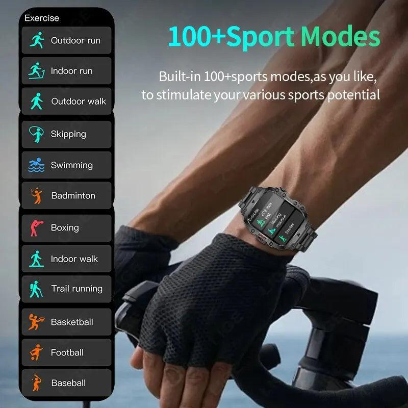 LIGE New Smart Watch 1.96 Inch Screen 420 MAh Bluetooth Call Voice Assistant Watch Sports Fitness Waterproof Smartwatch For Men - Laranja e Tangerina