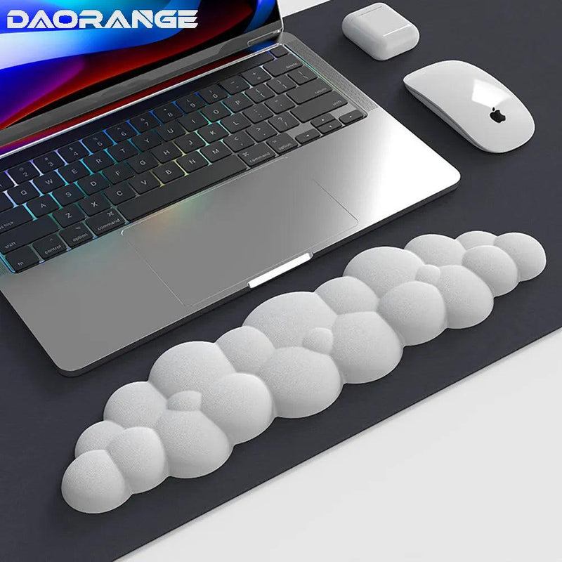 Soft Keyboard Wrist Rest Cloud Non-Slip Rubber Desk Mat Ergonomic Mouse Pad Office Mouse Carpet Wristband Support Accessories - Laranja e Tangerina