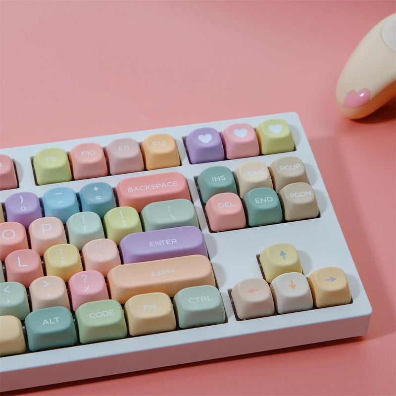 PBT Color Keycaps 129 Keys Candy Theme MOA Profile Five-sided sublimation Keycap For Gaming Mechanical Keyboard Keycap MX Switch - Laranja e Tangerina