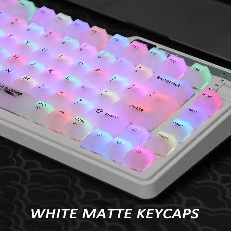 Milky White Keycap Frosted Fog Transparent Matte PC ABS 122Keys Cherry For Mechanical Keyboard 87/104/108 Russian Korean keycap - Laranja e Tangerina