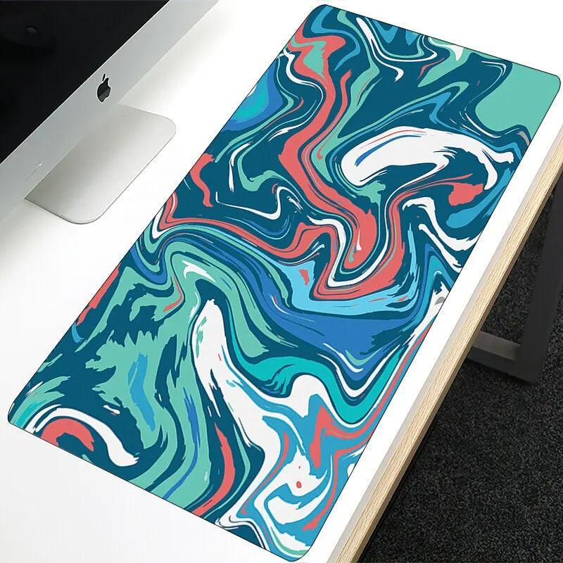 XXL Strata Liquid 900x400 Mouse Pad Computer Laptop Anime Keyboard Mouse Mat Large Mousepad Keyboards Gamers Decoracion Desk Mat - Laranja e Tangerina