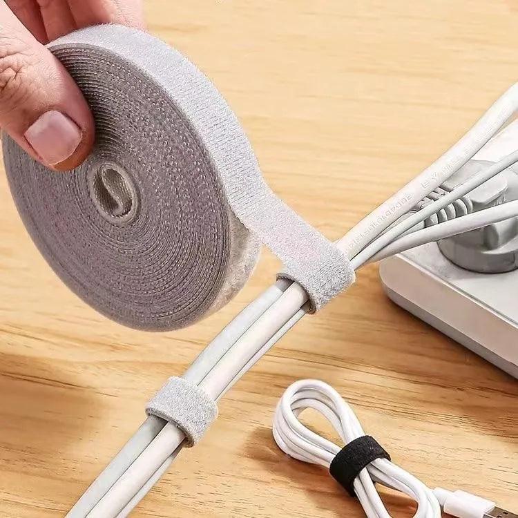 1/5M Cable Organizer Cable Management Wire Winder Tape Earphone Mouse Cord Management Ties Protector For iPhone Xiaomi Samsung - Laranja e Tangerina