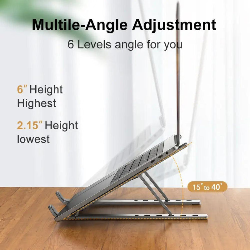 Portable Laptop Stand Aluminum Notebook Support Computer Bracket Macbook Air Pro Holder Accessories Foldable Lap Top Base For Pc - Laranja e Tangerina