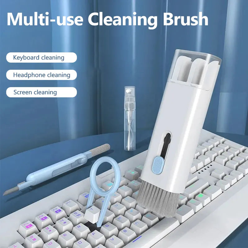 7-in-1 Keyboard Cleaning Kits Airpods Cleaner Headset Cleaner Pen Laptop Screen Cleaning Bluetooth Earphones Cleaning Kit - Laranja e Tangerina