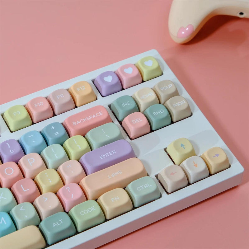 PBT Color Keycaps 129 Keys Candy Theme MOA Profile Five-sided sublimation Keycap For Gaming Mechanical Keyboard Keycap MX Switch - Laranja e Tangerina