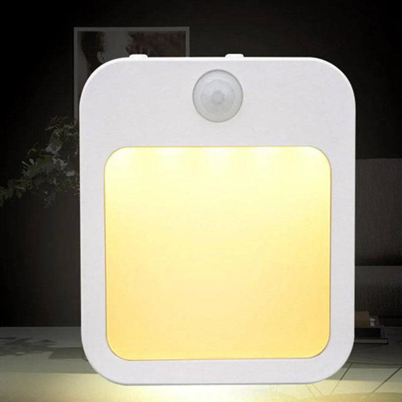 TxxCvv Motion Sensor LED Night Lights EU Plug Dimmable Cabinet Light For Baby Bedside Bedroom Corridor Night Lamp Home lighting - Laranja e Tangerina