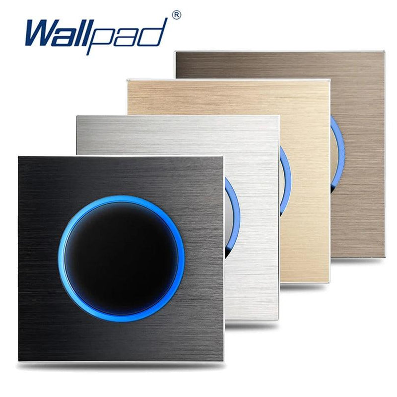 Wall Switch 16A Matte Aluminium Plate Light Switch Black Silver Gold Brown, Circle LED Indicator L6 Round Button 110-250V - Laranja e Tangerina