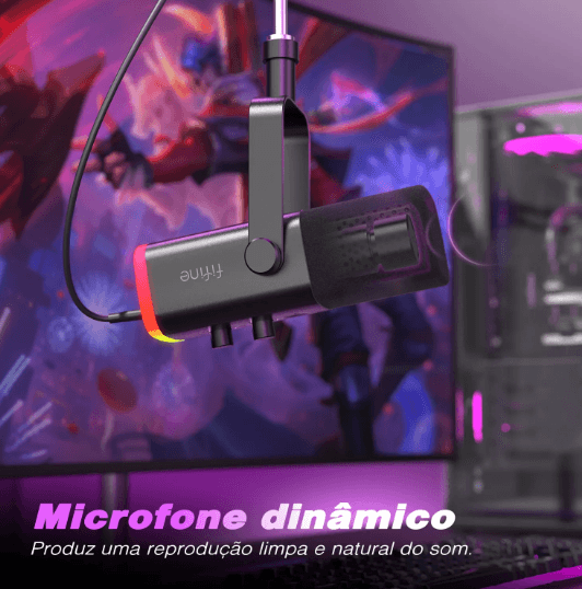 Microfone Ampligame FIFINE - Laranja e Tangerina