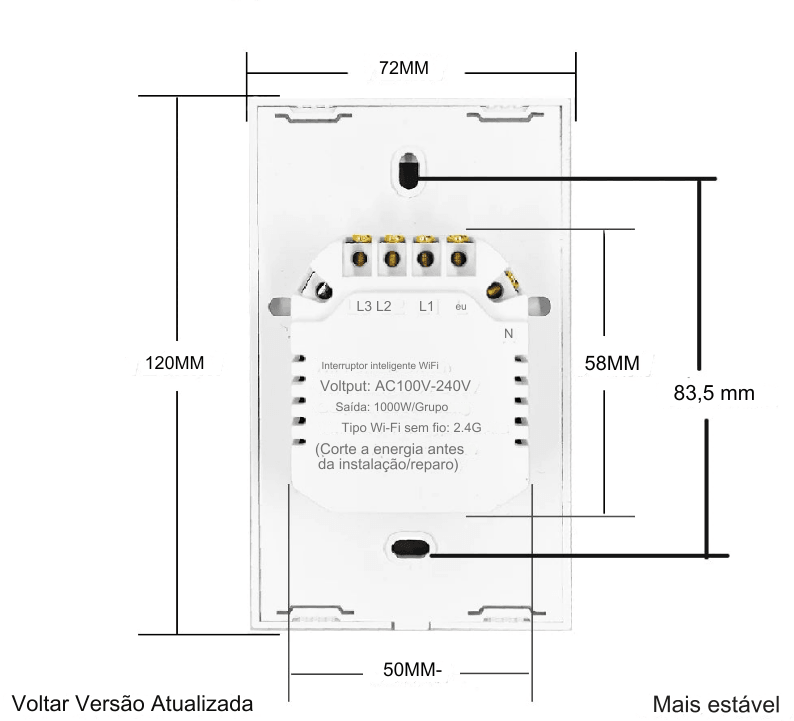 interruptor inteligente - Tuya WiFi - Laranja e Tangerina